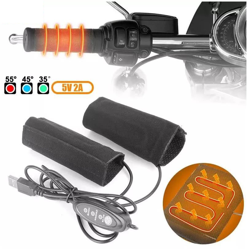 Handlebar Grip Heated - Empuñaduras calefactables para motocicleta, calentador USB