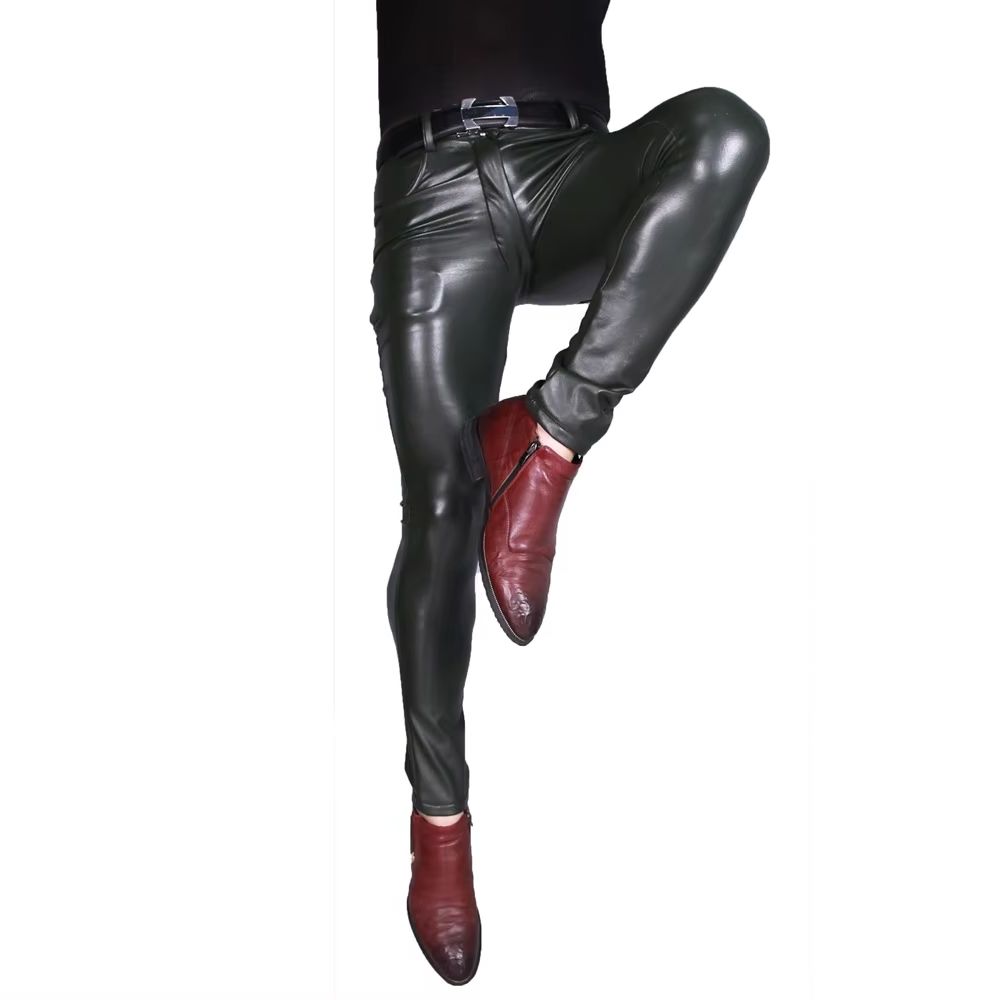 Pantalones Punk de piel sintét - Motorcycle Gear Mens reseña y precio